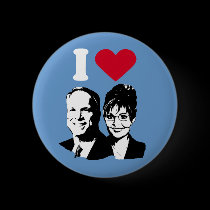 I Love McCain and Palin Button buttons