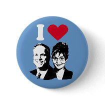 I Love McCain and Palin Button