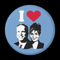 I Love McCain and Palin Magnet magnets