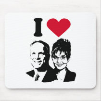 I Love McCain and Palin Mouse pad mousepads