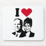 I Love McCain and Palin Mouse pad