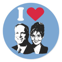 I Love McCain and Palin Sticker