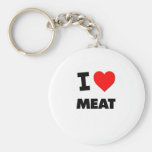 I Love Meat ( Food ) Key Chains