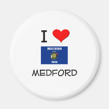 I Love Medford Wisconsin Fridge Magnet