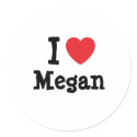I love Megan heart T-Shirt stickers by funnycustomtshirts I love Megan heart T-Shirt stickers