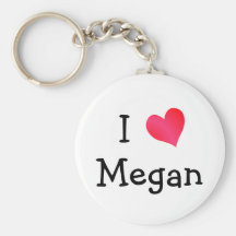 I Love Megan Key Chain
