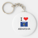 I Love Menasha Wisconsin Keychains