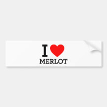 I Love Merlot Bumper Sticker