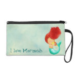 I love Mermaids Wristlet Purse