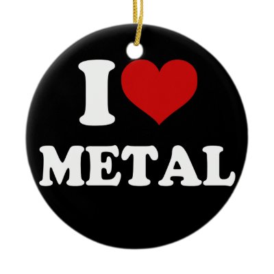 I Love Metal ornaments