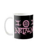 I Love Metal - Pentagram Design (pink) Coffee Mugs