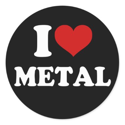 I Love Metal Round Stickers