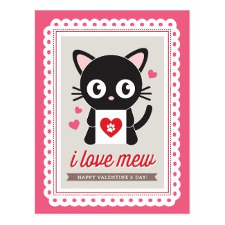 I Love Mew! by Origami Prints Valentine Postcard