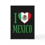I love Mexico with flag heart Cards