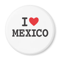 I love Mexico with heart Refrigerator Magnet