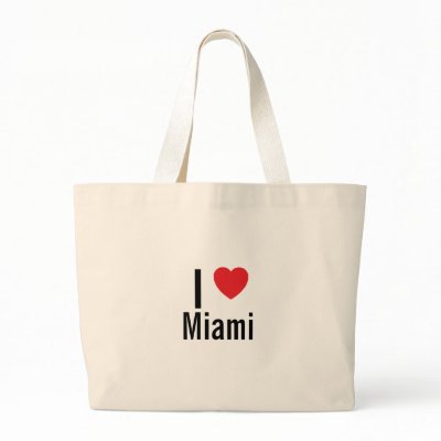 I love Miami Canvas Bag by funnycustomtshirts