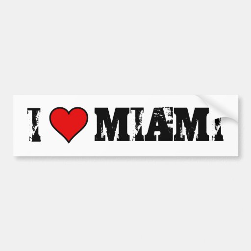 I Love Miami BUMPER STICKER Zazzle