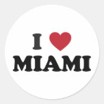 I Love Miami Florida Round Stickers