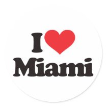 I Love Miami Round Stickers