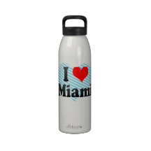 I Love Miami, United States Reusable Water Bottles