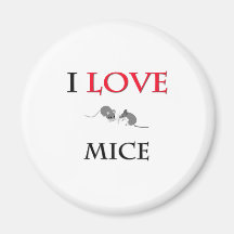 I Love Mice Fridge Magnets