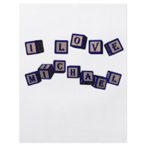 I love Michael toy blocks in blue flyers