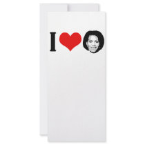 I Love Michelle red plain Customized Rack Card