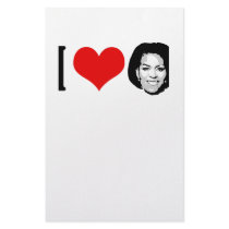 I Love Michelle red plain Custom Stationery