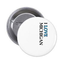 I love Michigan Design Pinback Buttons