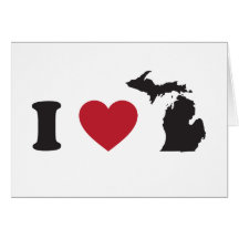 I Love Michigan Greeting Card
