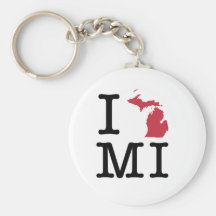 I Love Michigan Keychain