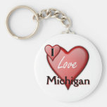 I Love Michigan Keychain