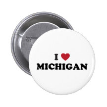 I Love Michigan Pinback Button