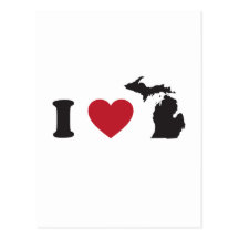 I Love Michigan Post Card