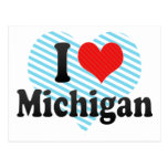 I Love  Michigan Postcard
