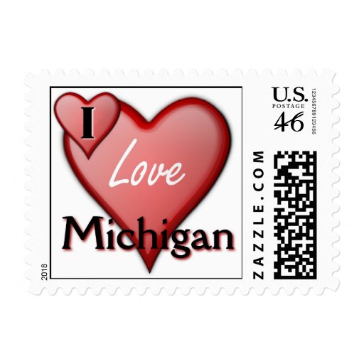 I Love Michigan Stamps