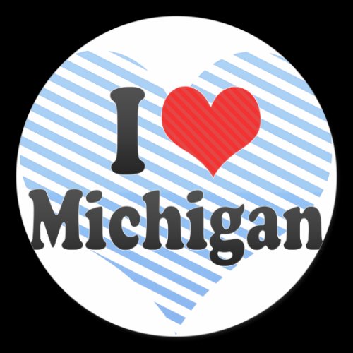 I Love  Michigan Stickers