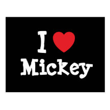 I love Mickey heart T-Shirt Postcards