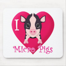 I Love Micro Pigs Mousemats