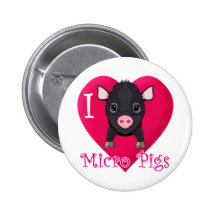 I Love Micro Pigs Pin