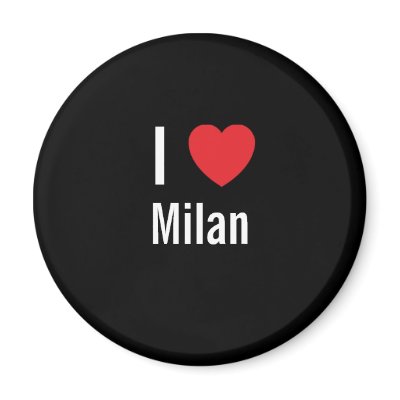 I love Milan Fridge Magnet by funnycustomtshirts
