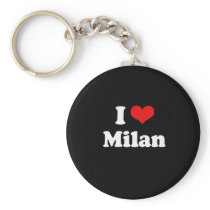 I Love Milan Tshirt White Tshirt Keychain