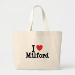 I love Milford heart custom personalized Canvas Bags