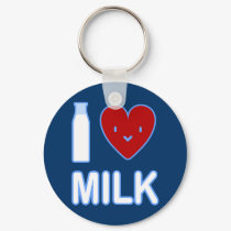 I Love Milk Keychain