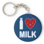 I Love Milk Keychain
