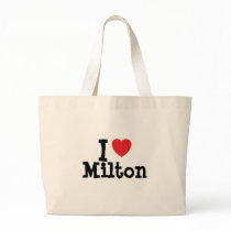 I love Milton heart custom personalized Canvas Bag
