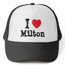 I love Milton heart custom personalized hats by funnycustomtshirts I love Milton heart custom personalized hats
