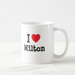 I love Milton heart custom personalized Coffee Mugs