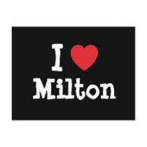 I love Milton heart custom personalized postcards by funnycustomtshirts I love Milton heart custom personalized postcards