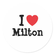 I love Milton heart custom personalized stickers by funnycustomtshirts I love Milton heart custom personalized stickers